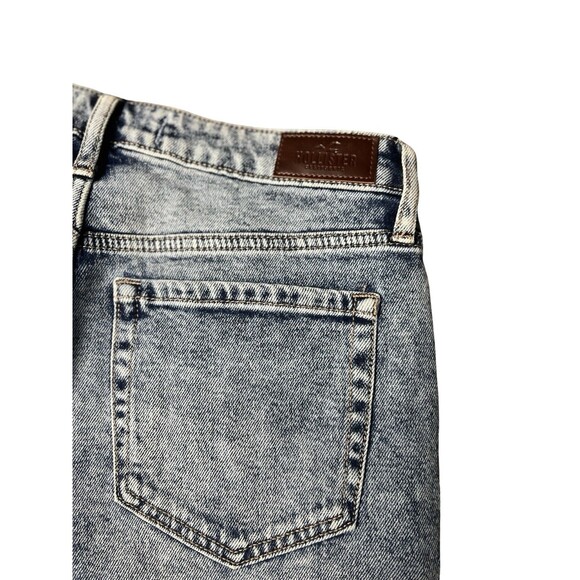 Hollister Ultra-High Rise Mom Jeans Patch Denim VintageStretch Women 5R 27x27 - Picture 6 of 11